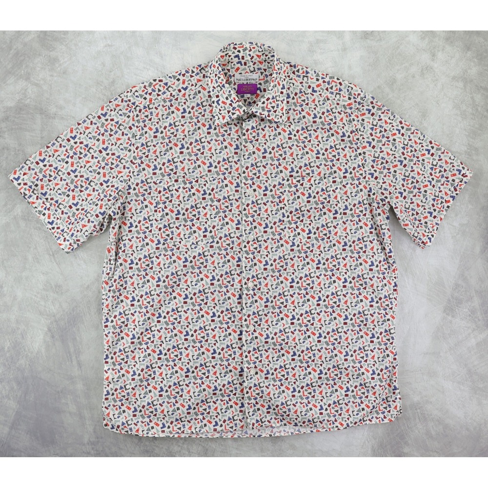 Maus & Hoffman Liberty Fabric Shirt Men's Large Made In Italy Cotton Button Up